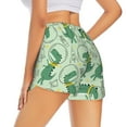 thumbnail image 3 of Bixox Women's Cute Dinosaurs in Space pattern 2 in 1 Running Shorts - Lightweight Athletic Workout Gym Yoga Shorts Liner with Pockets - Small, 3 of 7