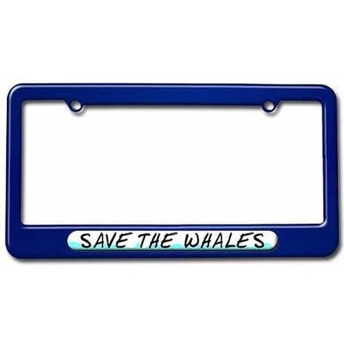 Save the Whales, Environmental Global Warming License Plate Tag Frame, Multiple Colors