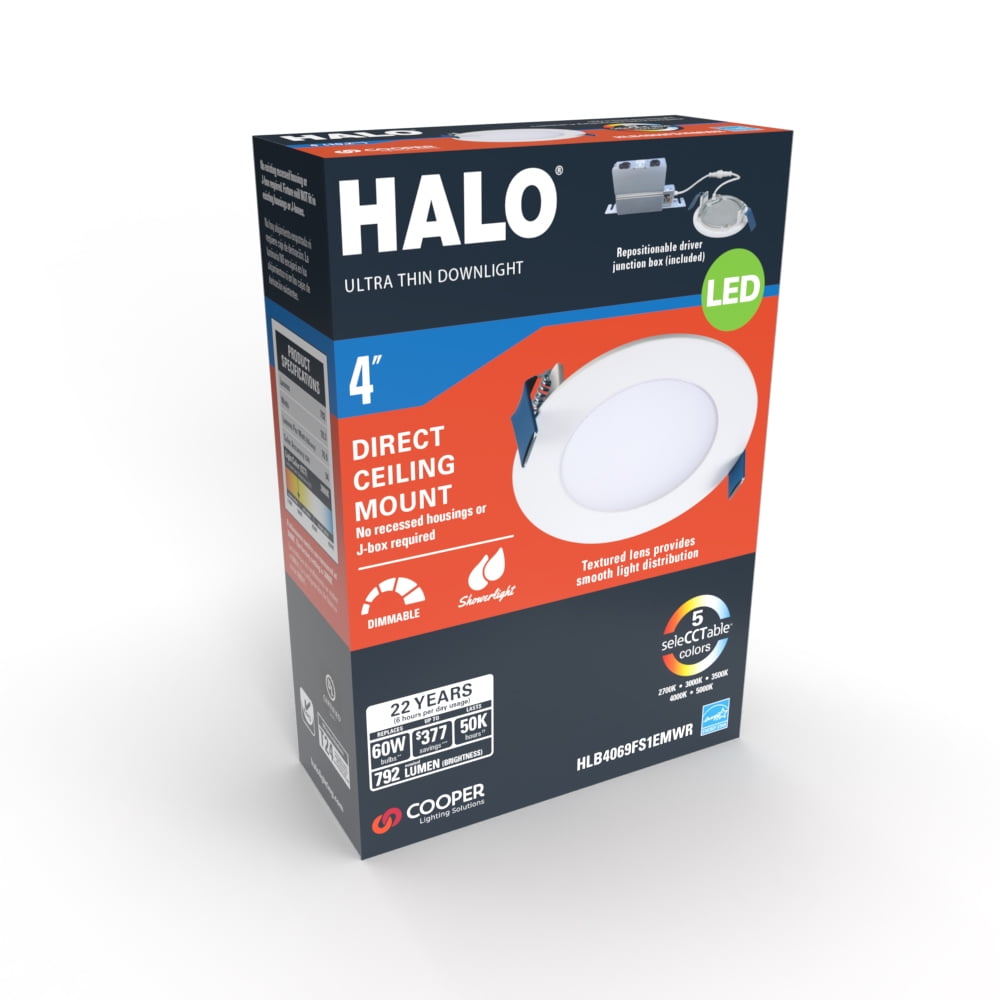 HLB 4 in. Adjustable CCT Canless IC Rated Dimmable Indoor, Outdoor Integrated LED Recessed Light Kit 6-PK