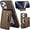 Brown, variant on for iPhone 16 Pro/Apple 16 Pro Case Zipper Wallet with Card Holder, [Compatible with MagSafe] 2 in 1 Flip Premium Leather with Kickstand for Apple iPhone 16 Pro. ZFT-Retro Pink