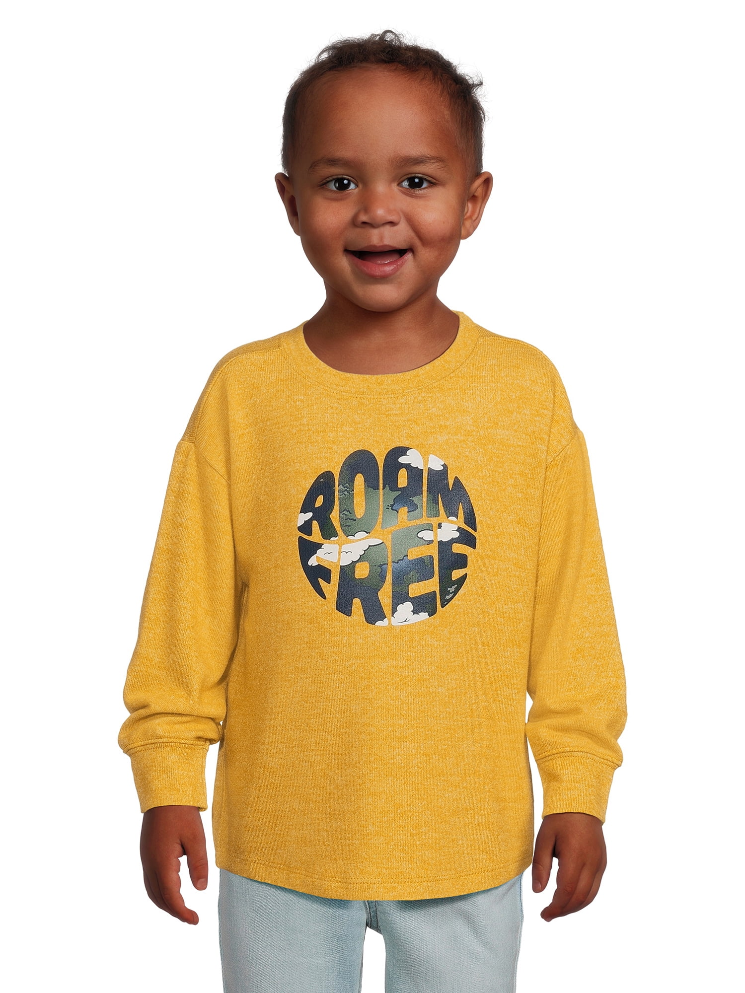 Garanimals Baby and Toddler Boys Long Sleeve Triblend Graphic Tee ...