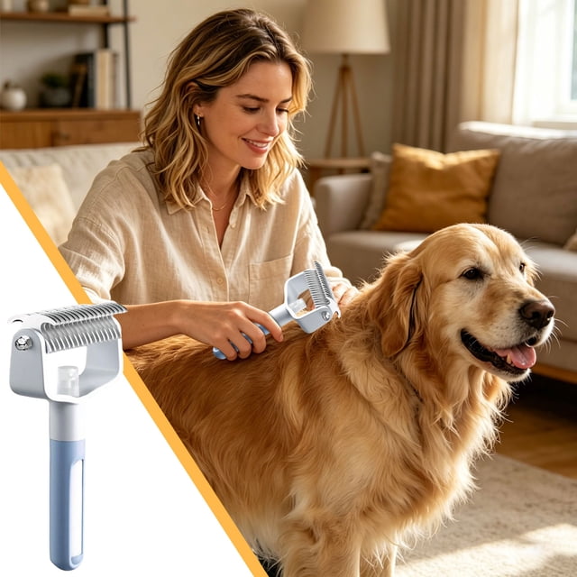 Peine para Mascotas con Spray para Perros y Gatos – Cepillo Desenredante con Rastrillo Desenredante, Removedor de Pelo de Subpelo para La Muda