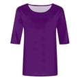 thumbnail image 4 of Hauts pour Femmes Adaptés Col Rond Manches Mi-Longues Chemisier Imprimé Confortable T-Shirts Col Roulé T-Shirts pour Femmes T-Shirt Ringer Léger pour Femmes T-Shirt de Course à Manches Longues pour Femmes Lot Hauts d'Entraînement T-Shirts, 4 of 5