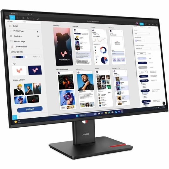 Lenovo ThinkVision T32UD-40 32" Class 4K UHD LED Monitor - 16:9 - Eclipse Black - 31.5" Viewable - In-plane Switching (IPS) Technology - WLED Backlight - 3840 x 2160 - 1.07 Billion Colors - 350 Nit...