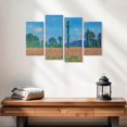 thumbnail image 2 of Elephant Stock Poppy Field Giverny 1891 Wall Art - Horizontal Multi Panel Canvas - Living Room Wall Decor - Nature Multi Panel - Blue And Gray Decor By Claude Monet - 24" x 14", 2 of 4