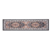 Furnish My Place Distressed Runner Rug - 2 ft. x 8 ft., Dark Grey, Indoor Rug with Bordered Design, Jute Backing