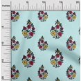 thumbnail image 1 of oneOone Cotton Flex Fabric Leaves & Floral Block Printed Craft Fabric BTY 40 Inch Wide, 1 of 5