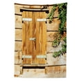 thumbnail image 3 of Ambesonne Rustic Tablecloth Rectangular Table Cover, Countryside Shutters, 52"x70", Beige Green, 3 of 4