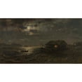 thumbnail image 2 of Amaldus Nielsen 14x10 Gold Ornate Wood Frame and Double Matted Museum Art Print Titled - Moonlight, Cheek (1860), 2 of 4