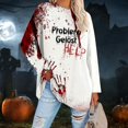 thumbnail image 2 of BOOMNY Halloween Womens Long Sleeve Tshirts Crew Neck Hallowmas Graphic T-Shirt Cozy Fall Winter Tee Tops for Women, 2 of 4