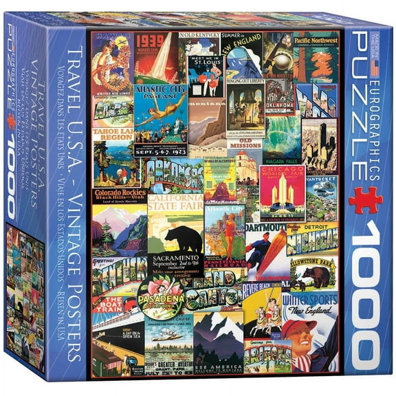 EuroGraphics Travel USA Vintage Ads 1000-Piece Puzzle