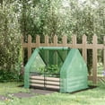 thumbnail image 2 of Outsunny Greenhouse with Raised Garden Bed, 50"x37.4"x36.2", Green, 2 of 10
