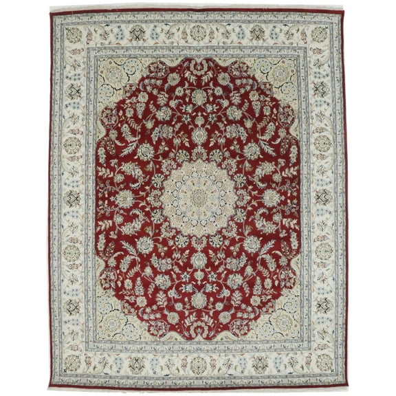 Red Floral 8X10 Indo-Nain Oriental Rug