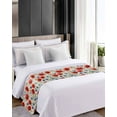 thumbnail image 4 of Xipuska Red Blue Flowers Bed Runners for Queen Size Bed, Decorative Bed Throws for Foot of Bed, Patriotic Poppy Floral Summer Country Bed Runner Sofa Throw Bedding Scarf Slipcover for Bedroom, 4 of 6