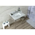 thumbnail image 2 of Kingston Brass LMS3022M8SQ6 Habsburg 30" Carrara Marble Console Sink with Brass Legs (8-Inch, 3-Hole), Carrara Marble White/Polished Nickel, 2 of 7