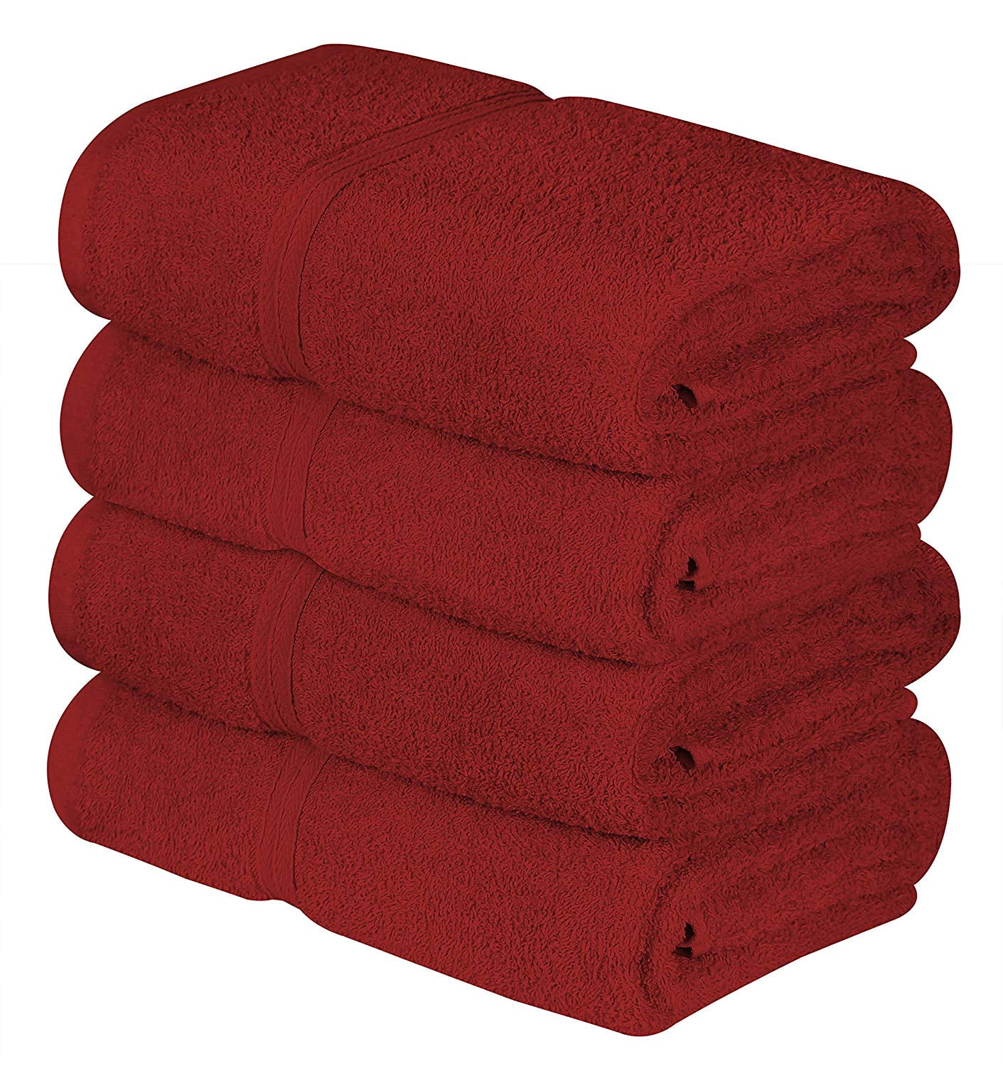 Beauty Threadz 100 Cotton Performance 4 Pack Bath Towels (Burgandy, 27