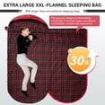 thumbnail image 4 of KingCamp XL Cotton Flannel Sleeping Bags, Oversized Weatherproof 3-Season Sleep bag with hood for Camping & Hiking & Backpacking, 17.6℉-54℉ (Red), 4 of 10