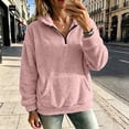 thumbnail image 4 of cocolona Womens Plus Size Hoodies Long Sleeve Half Zip Pullover Fuzzy Sweatshirts Fall Winter Warm Fleece Lined Tops, 4 of 6