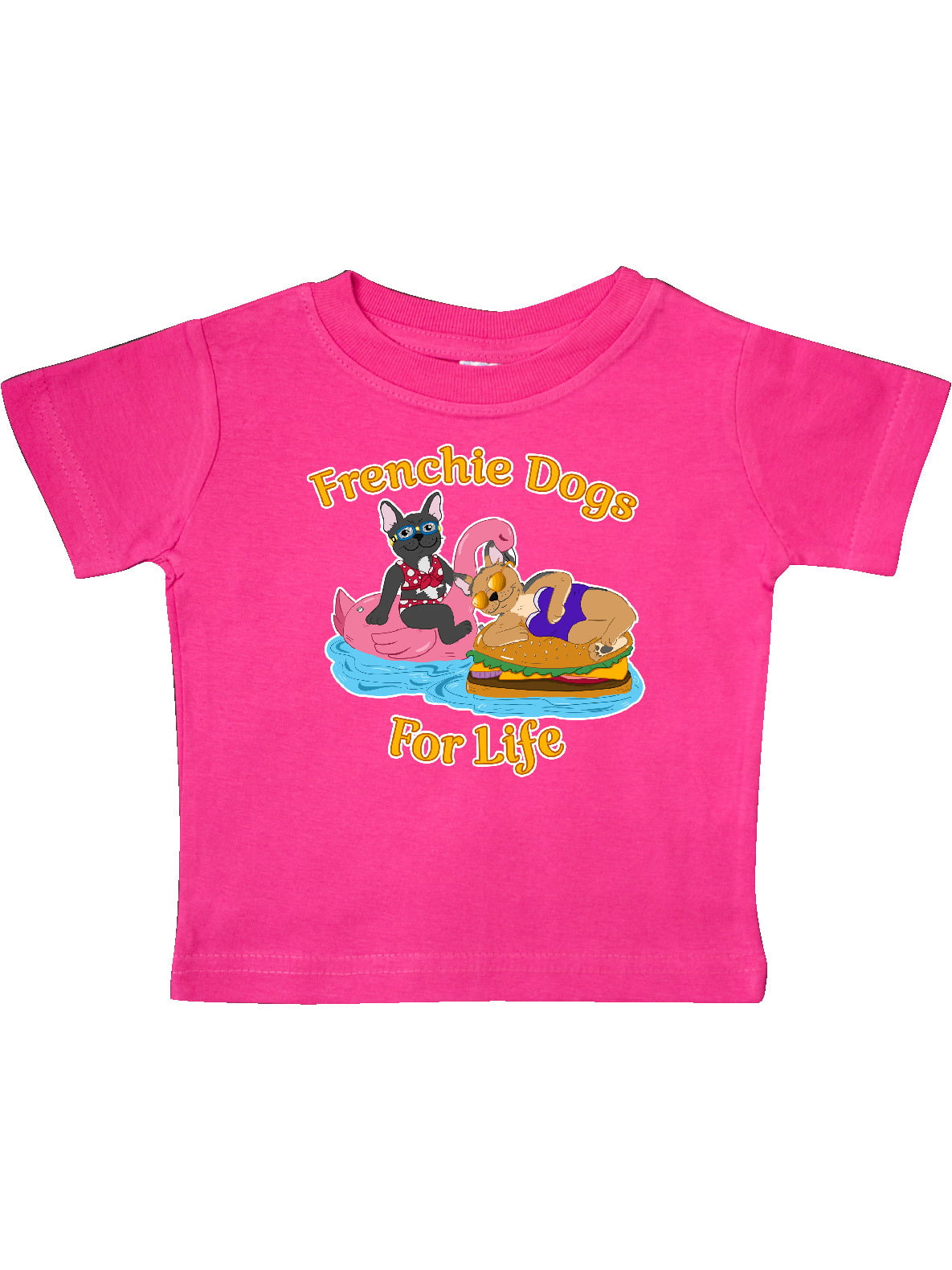 inktastic Cute French Bulldogs on Pool Floaties Frenchie Dogs Toddler T-Shirt 