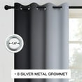 thumbnail image 3 of CUH 1-Piece Eyelet Ring Top Grommet Blackout Window Curtain Thermal Insulated Room Darkening Curtain Gradient Color Window Drape For Living Room,Bedroom Dark Grey W:54"x L:95", 3 of 8