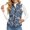 Blue Floral, variant on Polyester Fabric Lightweight Women's quilted jacket vest for Fall Everyday wear Working, with Pockets Quilted jacket vest for Women, Skeleton Guitar Print