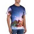thumbnail image 2 of Vsdgher Lantern On Snow With Christmas Print Men's Dry Fit Mesh Athletic Shirts Moisture Wicking Tennis T-Shirt Tops, 2 of 9