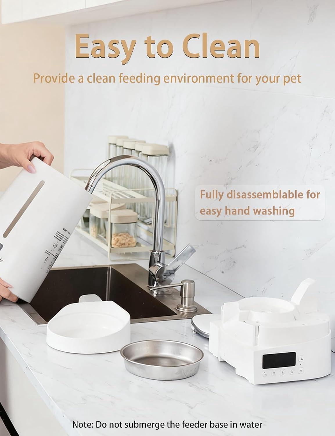Timed Automatic Cat Feeder: 4L Programmable Dispenser with LCD, Stainless Steel Bowl, Dual Power