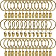thumbnail image 2 of 40 Pack Metal Curtain Rings With Clips, Curtain Hooks, Decorative Curtain Rod Hooks, Grommets 1.5 Inch Inner Diameter, Gold Color Anti-rust Plating, 2 of 3