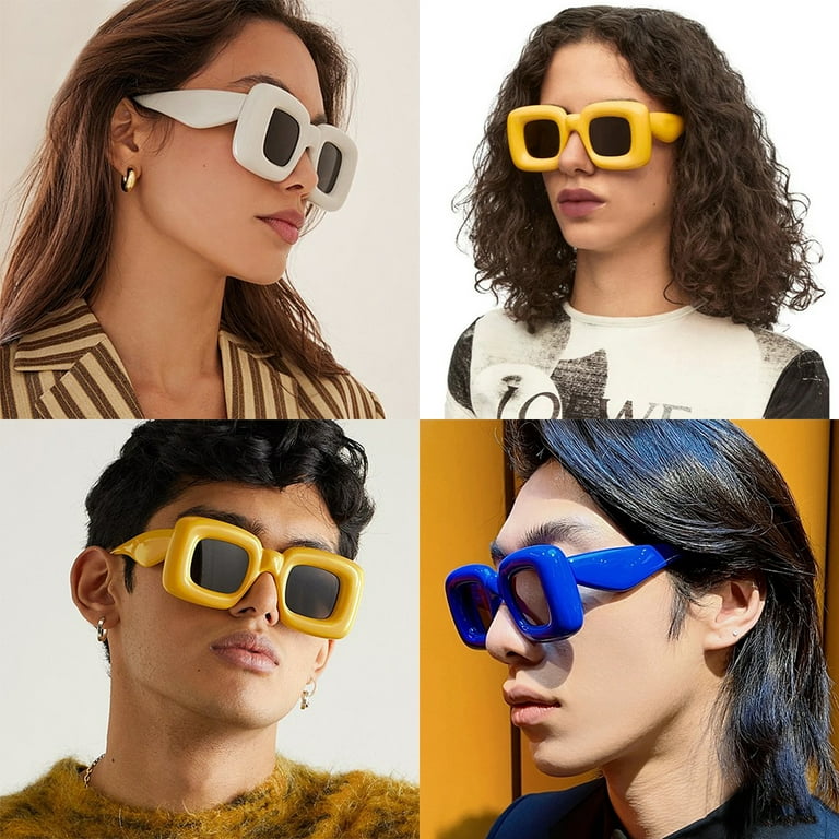 MLFU 2 Pairs Cute Square Novelty Party Sunglasses for Women Men Trendy Glasses Retro Thick Frame Funny Shades Walmart