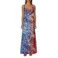 thumbnail image 4 of Roncen Women's Floral Summer Dress - V-Neck Sleeveless Spaghetti Strap Sundress with Printed Design, Casual Chic Strappy Tank Dress for Beach Parties or Daily Wear, 4 of 7