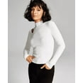 thumbnail image 2 of And Now This CREAM Women's Mock Neck Ribbed Knit Cut Out Long Sleeve Top L, 2 of 3