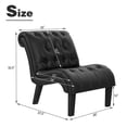 thumbnail image 5 of Andeworld Accent Chairs Set of 2 Living Room Bedroom Upholstered Tufted Curved Backrest Fabric Lounge Chair with Wood Legs（PU Black）, 5 of 6