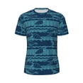 thumbnail image 5 of Wukai Turtles and Waves Print Men's Short-Sleeved Mesh T-Shirt,Quick-Dry Short Sleeve Workout T-Shirt-X-Small, 5 of 8