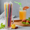 thumbnail image 2 of [Individually Wrapped 200pcs] Straws Clearance! Colorful Shaped Long Disposable Straws 200pcs, Flexible Party Disposable Plastic Drinking Straws - Assorted Colors, 2 of 6