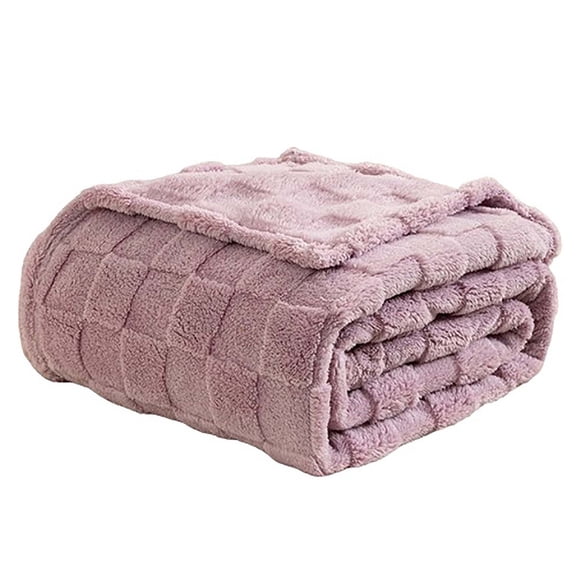 Fur Blanket,Flannel Blanket For Adults,Soft Weighted Blanket,Shaggy Faux Fur Flannel Blanket for Adult,Soft Luxury Fuzzy Long Fur Heavy Blanket Throw for Twin/Full Size(Purple 60*40in)