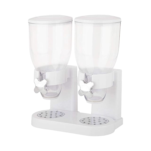 Kearding Almacene diferentes tipos de alimentos con dispensador de cereales, accesorios para el desayuno, máquina de avena Almacenamiento y organización del hogar blanco