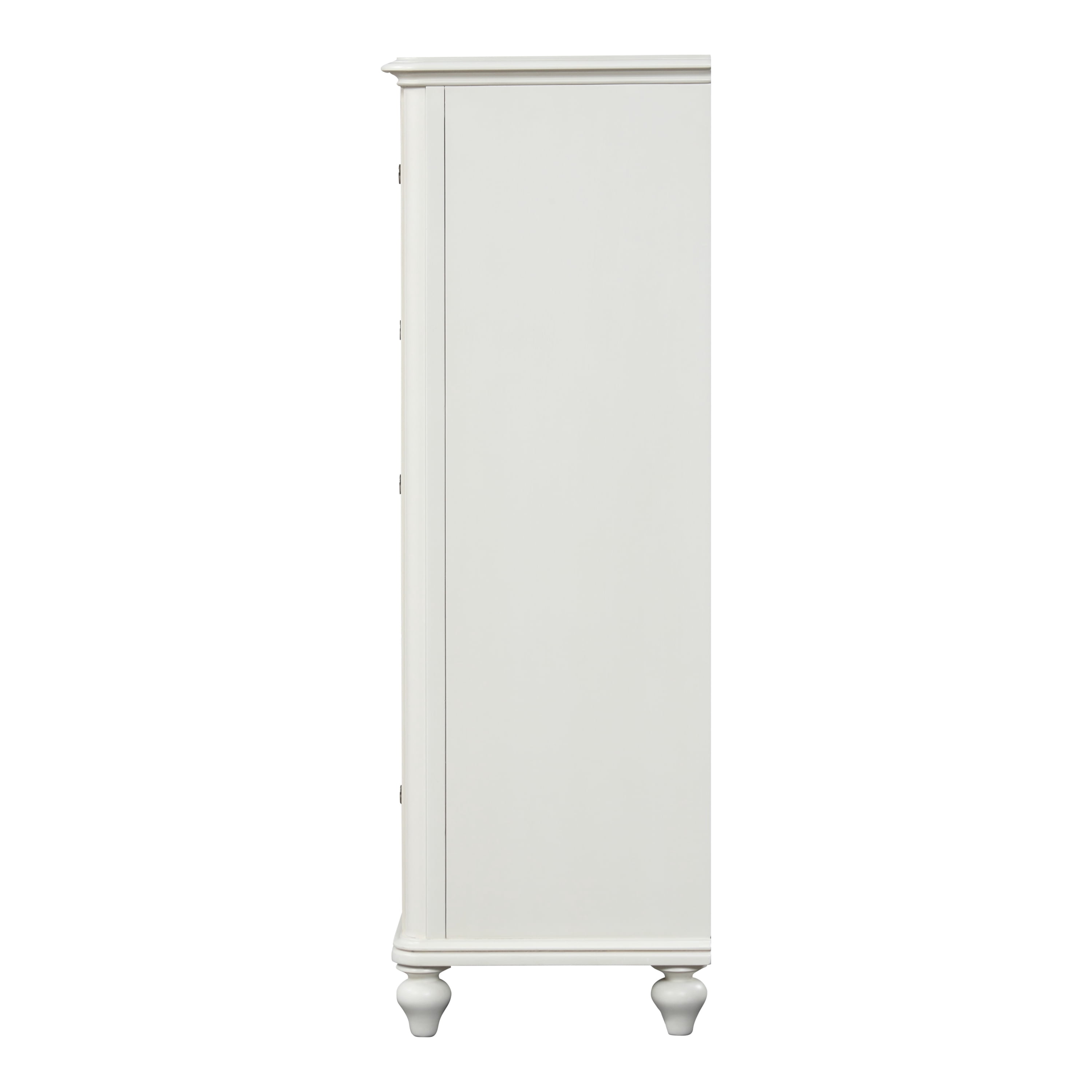 Furniture of America Kaela Coastal 5-Drawer Solid Wood Adult Vertical Dresser, White