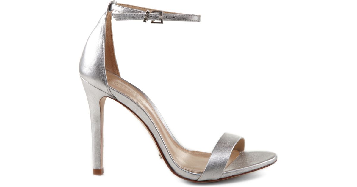 schutz silver heels