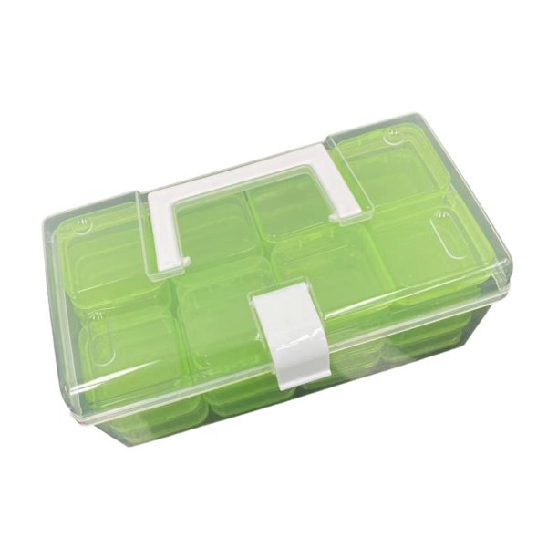 Organizador de cuentas. Contenedores resistentes para guardar cuentas y organizar joyas. Verde