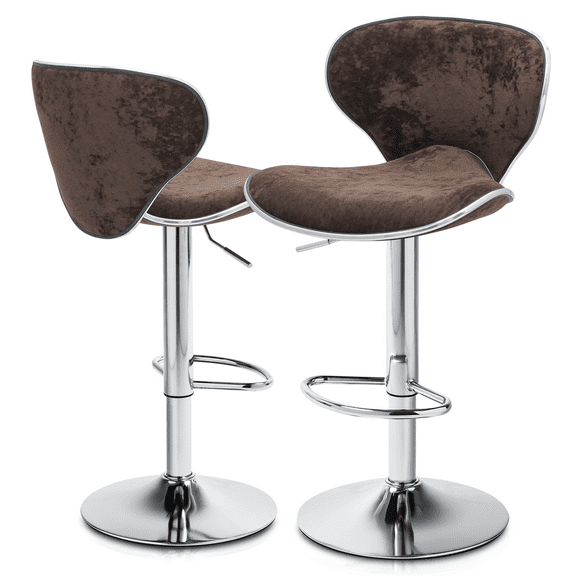 DOPIUY-2 Pcs Adjustable Height Swivel Bar Stool Dinning  Chair Velvet Curved  stool supports up to 250 lbs of evenly distributed weight.