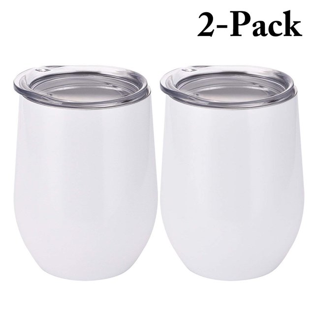 Coofit 2 Pcs Verres à Vin en Acier Inoxydable Isolés Verres à Bière avec Couvercle