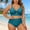 Light Blue, variant on Women Plus Size Twist Front Two-Piece Swimsuit Tummy Control High Waist Bikini with Cutout Detail Army Green XXL