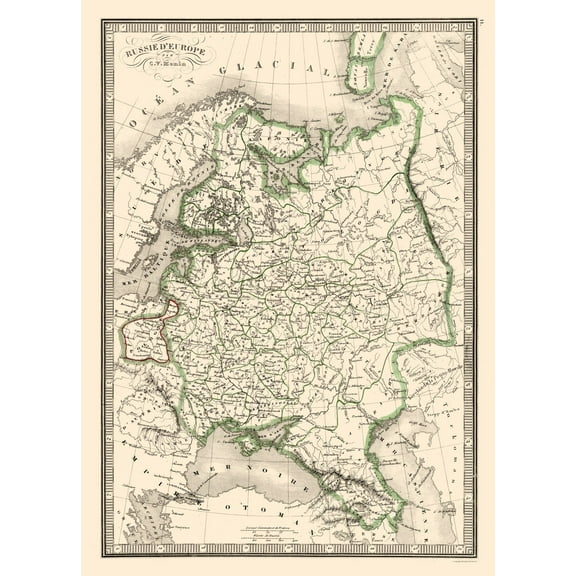 Historic Map - Russia European - Monin - 23 x 32.01 - Vintage Wall Art