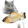 thumbnail image 1 of Juguete de pesca eléctrico para gatos, pez bailarín de simulación, juguete electrónico realista con hierba gatera, juguete de peluche divertido e interactivo para gatos, 1 of 3