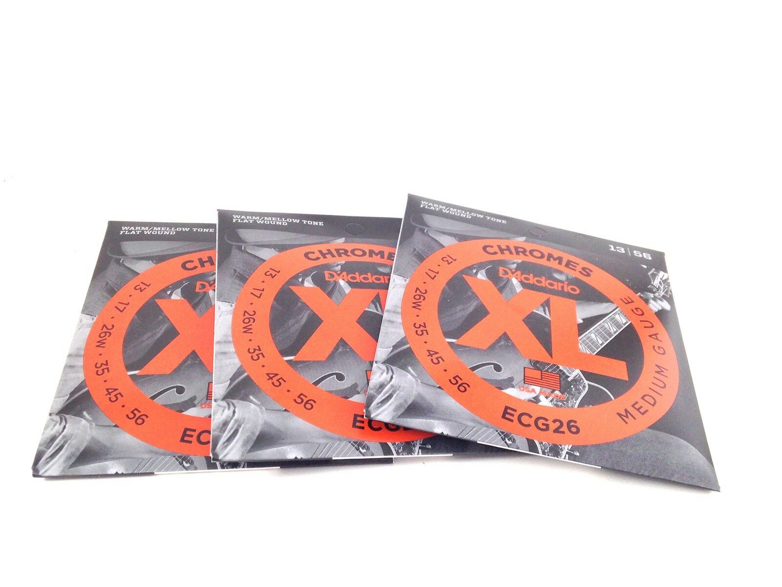 D'Addario Guitar Strings 3 pack ECG26 Chromes Medium
