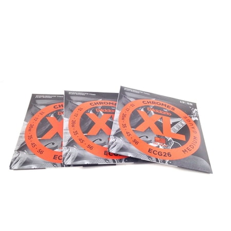 D'Addario Guitar Strings 3 pack ECG26 Chromes Medium