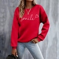 thumbnail image 2 of Oversize Sweatshirts for Women Butterfly Graphic Long Sleeve Crew Neck Casual Preppy Clothes Red XL, 2 of 8