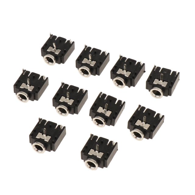 lionlar 10x 3-Pin Stereo Socket Audio Connector 3.5mm Female Interface Channels