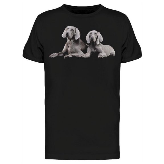 Two Pretty Weimaraners Laid Down T-Shirt Men -Image by Shutterstock, Male Small