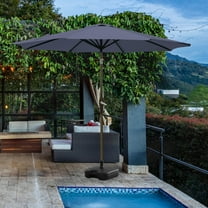 GARDEN 9 Ft Patio Umbrella w/ Square Plastic Base Included, Navy Blue